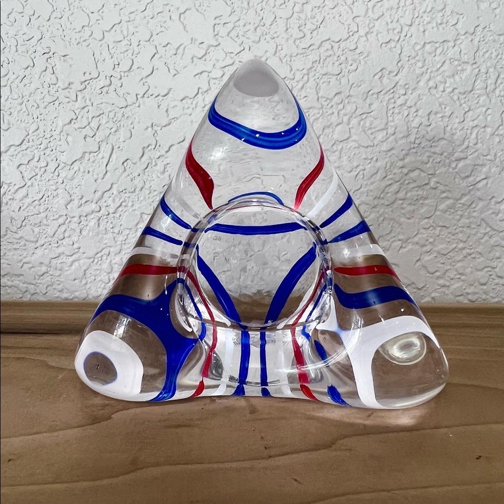 Kosta Boda Hand Painted Piece of Cake Votive Holder/Paperweight